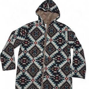 BNWT UNISEX E-RETRO AZTEC PRINT JACKET FLEECE LINING XXL